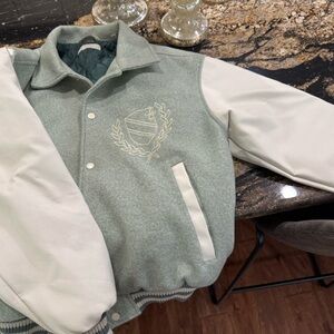 Classic Green and White Varsity Jacket